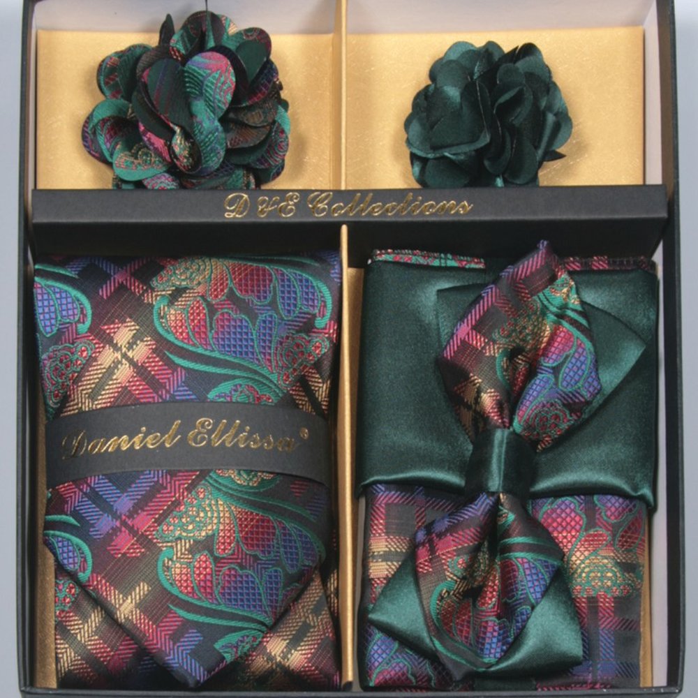 Daniel Ellissa Green Yellow Bow & Neck Tie 6 Set